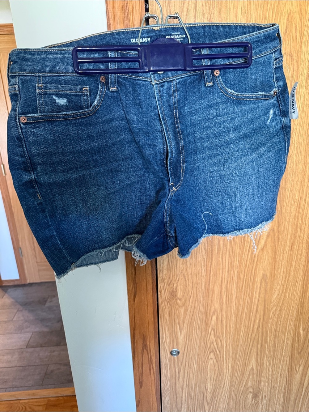 Old Navy Dark Blue Denim Frayed Hem Cutoff Shorts